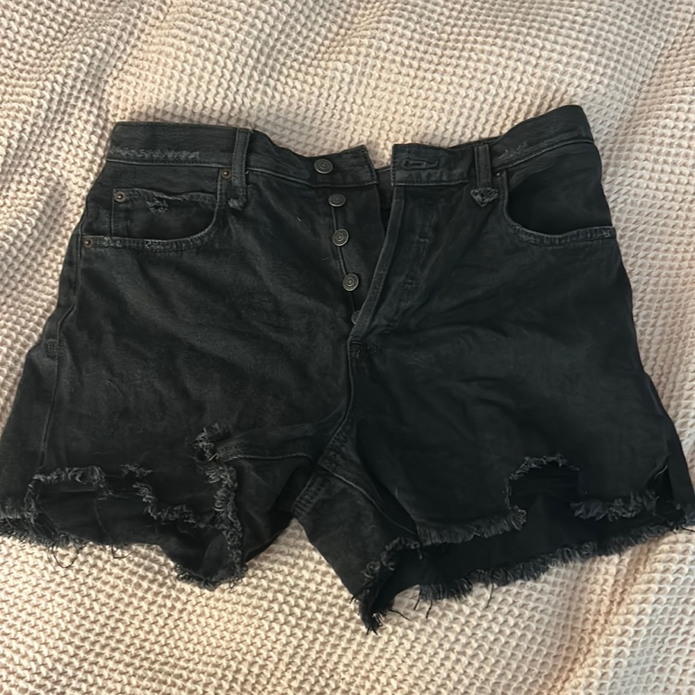 NWOT Free People High Waisted Black Denim Shorts - 30